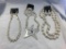 Lot of 3 Faux Pearl Necklace and Earring Sets