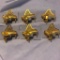 Lot of 6 Identical Gold-Toned Piano Brooches