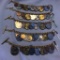 Lot of 5 Identical Gold-Toned and Silver-Toned Isreali Coin Charm Bracelets