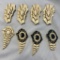 Lot of 8 Similar Black and White Brooches