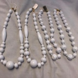 Lot of 4 White Bead Necklaces