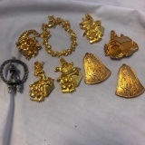 Lot of 9 Misc. Gold-Toned and Silver-Toned Necklace Pendants