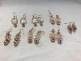 Lot of 7 Pink Pierced Earrings