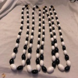 Lot of 4 Identical Black and White Beaded Necklaces