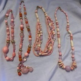 Lot of 4 Misc. Pink Beaded Necklaces