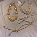 Lot of 3 Misc. Faux Pearl Necklaces