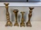 Lot of 4 Painted Gold Candle Holders