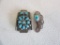 Pair of .925 Silver Turquoise Watch Pieces 7.5g Total Weight