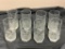 Lot of 8 Etched Clear Glass Drinking Glasses