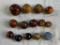 Lot of 14 Antique Bennington Salt glazed clay MARBLES