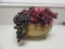 Decorative Brass Bowl w/ Faux Grapes 10