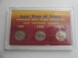 Last Year of Issue 1937 Buffalo Nickels P/S/D