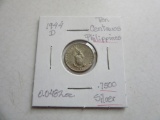1944-D .75 Silver Ten Centavos Philippines Coin