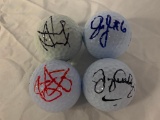 Lot of 4 AUTOGRAPH Golf Balls Signatures unknown