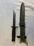 Vintage US Bayonet Fighting Knife BOC Black Handle with US M8A1 Scabbard
