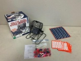Deluxe Wire Metal Cage BINGO SET Game Kit Cards Balls with box