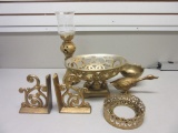 Lot of Gold Painted Home Decor