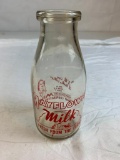 Vintage MAYFLOWER Milk Fresh From The Farms 1 Pint Glass Bottle