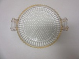 Gold Painted Glass Serving Dish