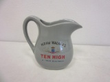 HIRAM WALKER'S Ten High Gray Ceramic Pitcher 6.5