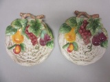 Pair of Painted Ceramic Fruit Plates