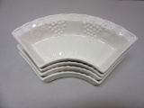 Lot of 4 White Ceramic Sectioned Serving Dishes
