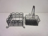 Pair of Black Metal Baskets