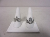 Pair of Star and Coat of Arms Design Costume Rings of Various Sizes