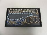 Tray Lot of Miscellaneous Necklaces and Bangle Bracelets