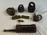 Lot of 7 Antique Pad Locks