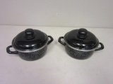Pair of METALAC COOKWARE Black Enamel Pots 5