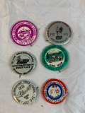 Lot of 6 Vintage TIMBER CARNIVAL Souvenir PINBACK Buttons 1969-1979