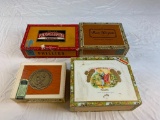 Lot of 4 Vintage Cigar Boxes