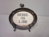 JESUS IS LORD Fabric Plaque w/ Stand 8