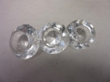 Set of 3 Crystal Diamond Shape Candle Holders