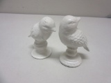 Pair of Stone White Bird Paperweights