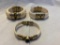 Lot of 3 Similar White and Gold-Tone Bracelets