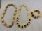 Lot of 2 White and Gold-Tone Necklaces w/ 1 Matching Bracelet