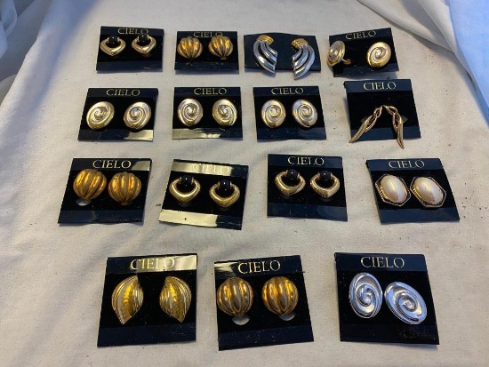 Lot of 15 CIELO Gold-Tone Clip-On Earrings