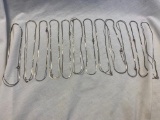 Lot of 12 Identical Thin Silver-Tone Chain Necklaces