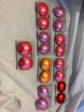 Lot of 8 Round Pink, Red, Orange, and Purple Clip-On Earrings