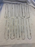 Lot of 12 Identical Thin Silver-Tone Chain Necklaces