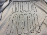 Lot of 12 Identical Thin Silver-Tone Chain Necklaces