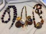 Lot of 3 Misc. Beaded Necklaces