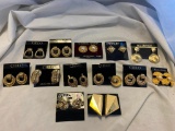 Lot of 13 Misc. Gold-Tone Earrings