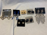 Lot of 7 Pierced Rhinestone Earrings