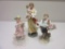 Lot of 3 Ceramic Painted Figurines with Various Sizes