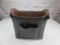 Black Leather Container 9.75