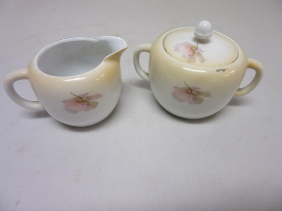 Pair of Vintage Porcelain Creamer and Sugar Cup Made in Germany
