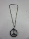 Forged Metal Peace Sign Necklace 19